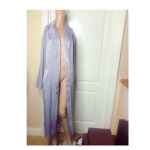 Chic satin mauve trench slip coat